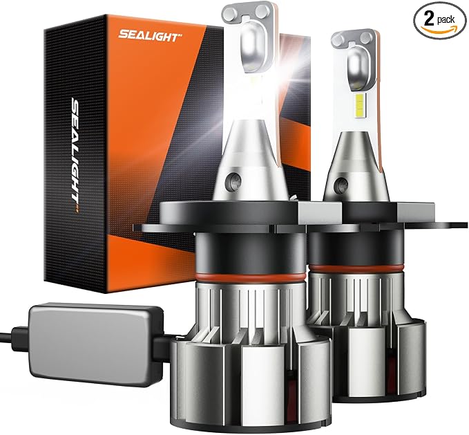 SEALIGHT H4/9003/HB2 Driving Light Bulbs, 36000LM Super Bright 9003 Dual Beam by SEALIGHT