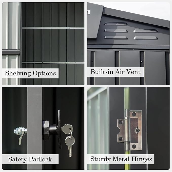 IKERY Galvanized Steel Storage Shed - Image 5