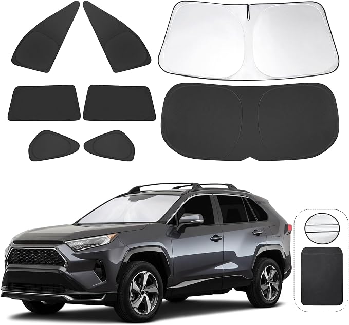 TINGLU Window Shades for Toyota RAV4 2019-2024 2025 Accessories Car Side Full by TINGLU