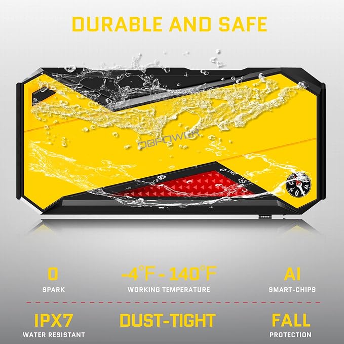 DBPOWER Peak 1600A 18000mAh Portable Car Jump Starter Battery Booster - Image 6