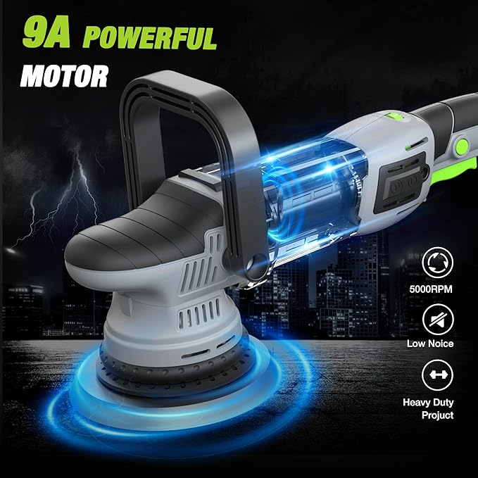 WORKPRO Buffer Polisher, 6-inch 1080W Dual Action Random Orbital Polish Kit - Image 4