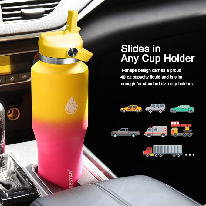 SENDESTAR 40oz Stainless Steel Water Bottle, Double Wall Vacuum Insulated Bottle - Image 5