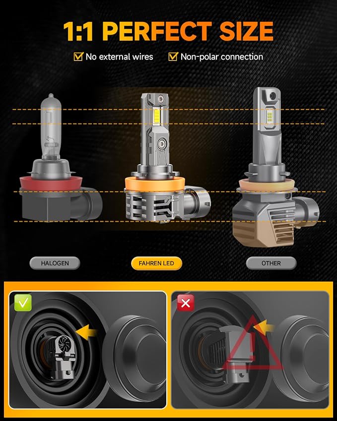 FAHREN H11 9005 Light bulbs Combo, 60000LM 900% Super Bright H9 H8 HB3 Off-Road - Image 3