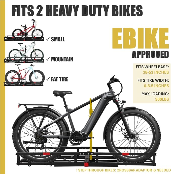 Hitch-Mount Bike Rack for Ebike Heavy-Duty - Image 3