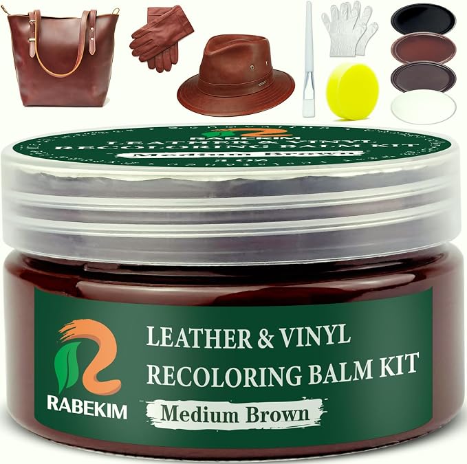 Medium Brown Leather Repair Kit, Leather Recoloring Balm – Restore & Repair by Unknown