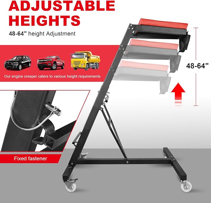 Topside Creeper for Trucks, 400 LBS Capacity High Top Creeper, 4 Swivel Caster - Image 2