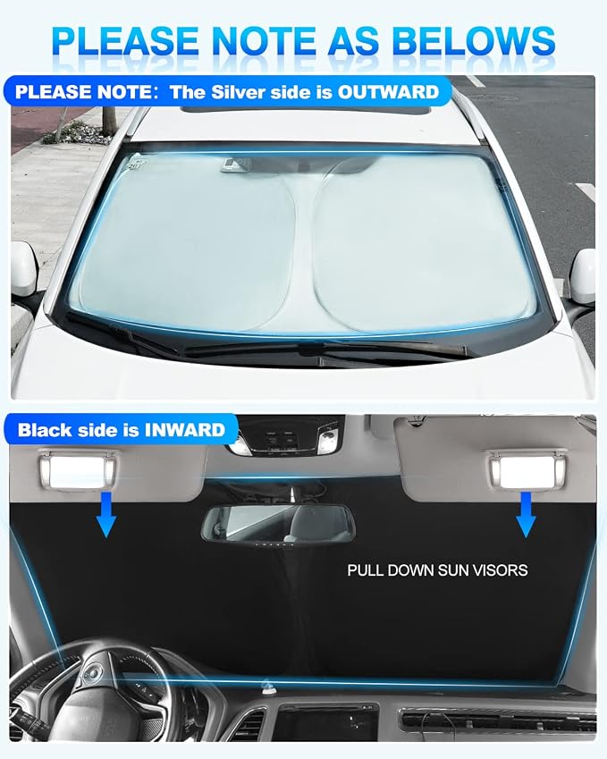 KUST Windshield Sun Shade for Nissan Titan 2020-2023 2024 Window Shade Sun - Image 2