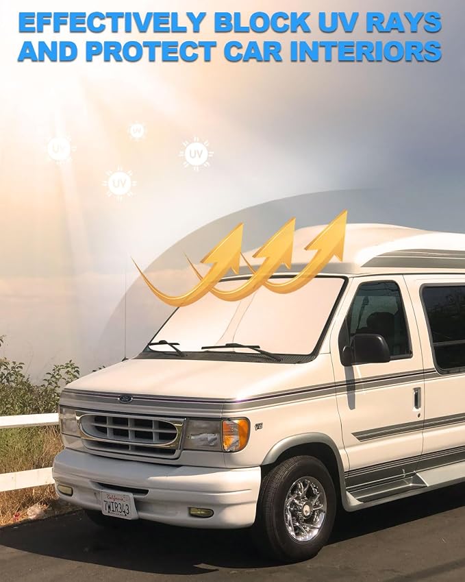 Front Windshield Sunshade fit for Ford Econoline E-Series Van 1992-2025 & - Image 6