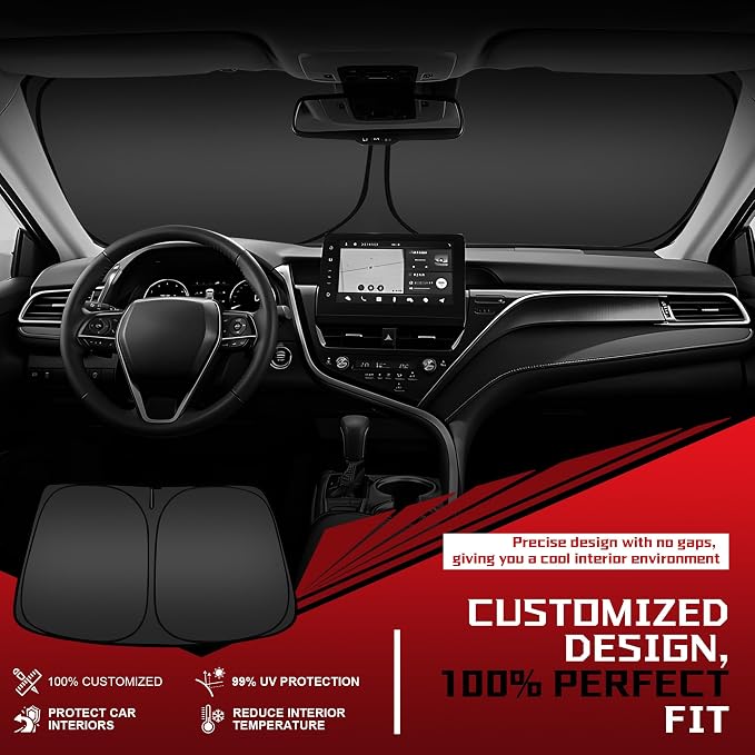 Windshield Sun Shade for 2014-2018 BMW X5 Foldable Sun Sunshade for Car Front - Image 2