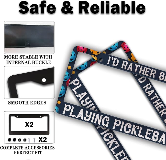Front License Plate Bracket Multicolor License Plate Frames I'd Rather Be - Image 4