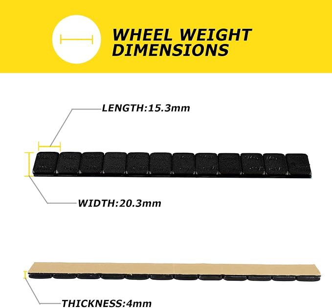 YIZBAP Wheel Weights Black 1/4oz, 72 oz/Box, - Image 4