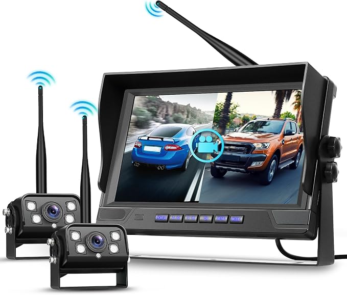 Hodozzy Wireless Backup Camera Digital System Kit, 9 Inch Dual Split Screen by Hodozzy