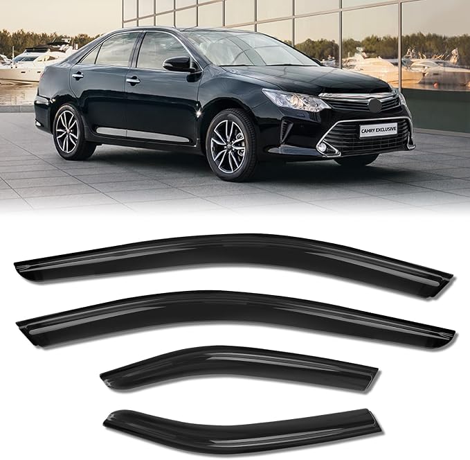 Rain Guards for Car Windows, Tape-On Window Visors Rain Guards Fit for by KYX