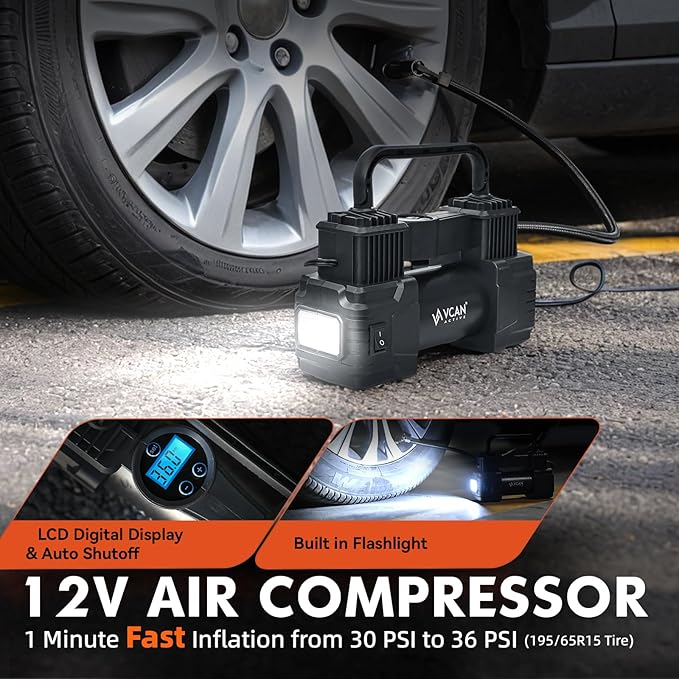 Car Emergency Kit with Portable Air Compressor, First Aid Kit, Jumper Cables - Image 2