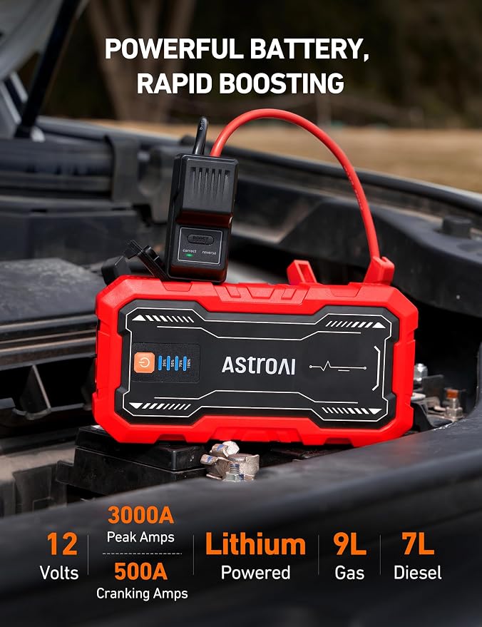 AstroAI S8 Pro Car Battery Jump Starter, 3000A Peak Jump Starter Battery Pack - Image 2
