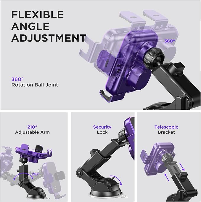 Wireless Car Charger, 【7 Colored RGB Backlit】15W Auto Clamping Car Charger - Image 7