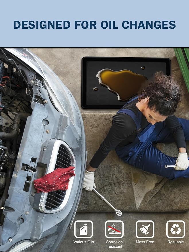 6Pack Extra Large Oil Drip Pan 35.4 x 24 x1.4 Inches Oil Change Drain Drip Tray - Image 4