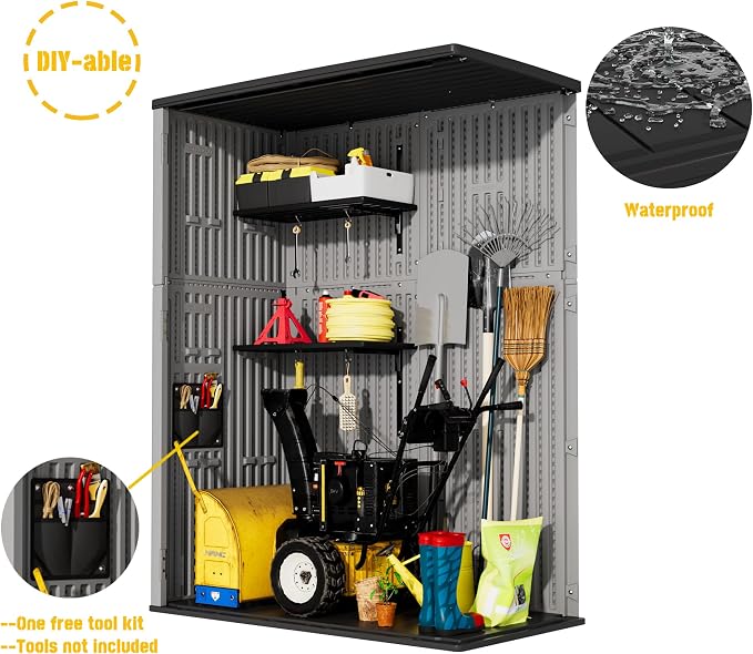 Vertical Storage Sheds with Floor, Sheds & Outdoor Storage Cabinet Waterproof - Image 6
