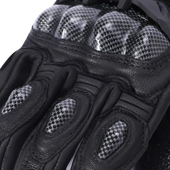 Harssidanzar Breathable Leather Motorcycle Gloves Touchscreen - Image 5