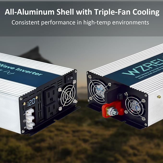 WZRELB 4000W Pure Sine Wave Inverter, Car Power Inverter 12V DC to 110V 120V AC - Image 5