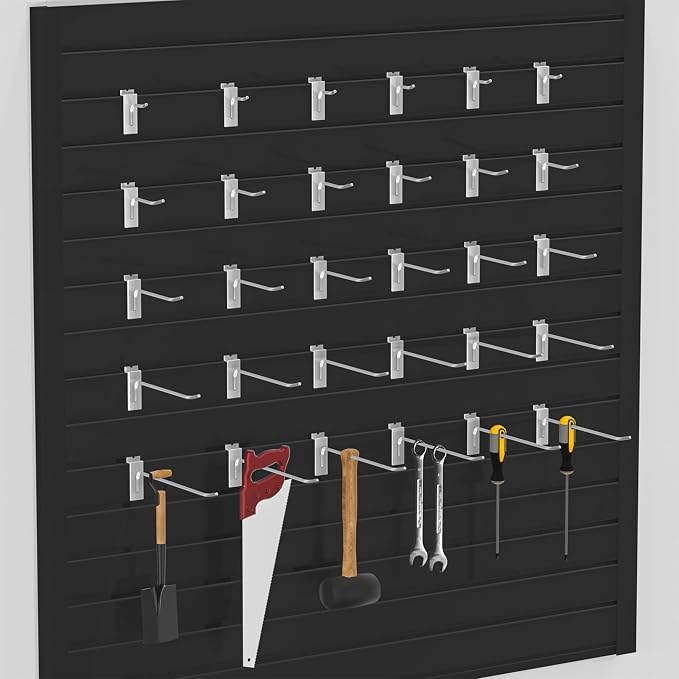 25 PK Silver 10 inch Wall Mounted Slatwall Hooks – Heavy-Duty Storage & - Image 4