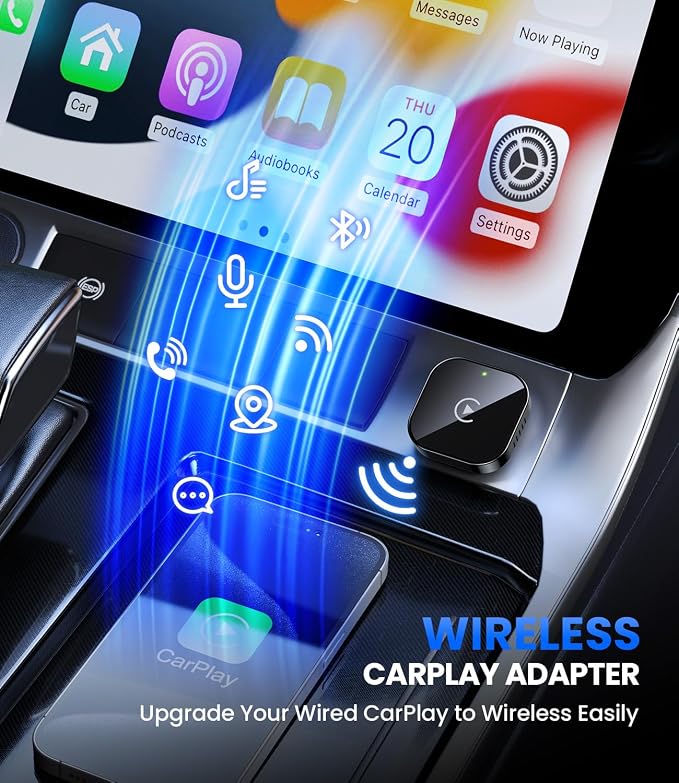 Teeran Wireless CarPlay Adapter 2025 Upgrade Wired CarPlay to Wireless - Image 2