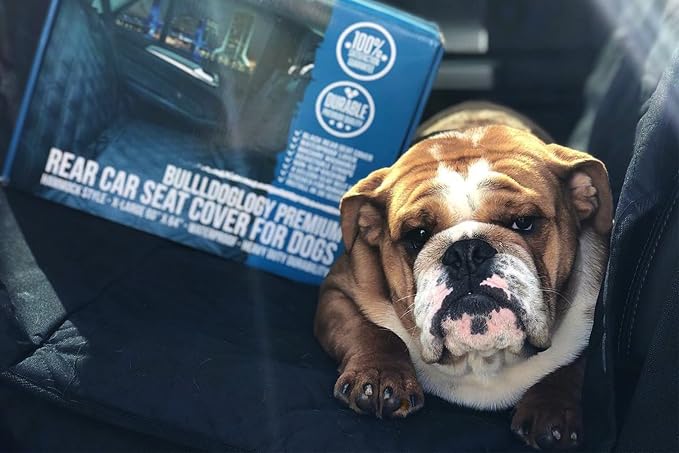 Bulldogology Dog Car Seat Cover 64"x60" Waterproof Heavy Duty Bench Dog Hammock - Image 8