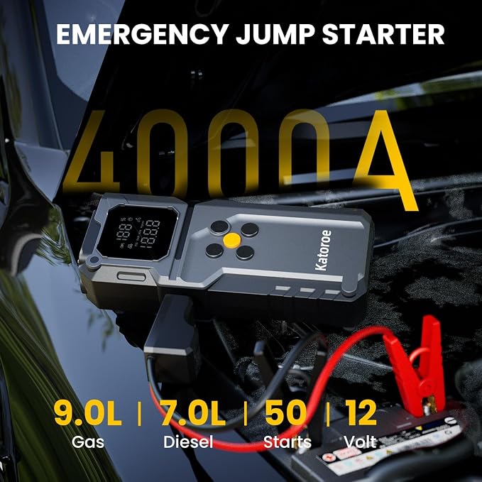 Jump Starter with Air Compressor, 4000A Jump Starter Battery Pack with 150PSI - Image 2