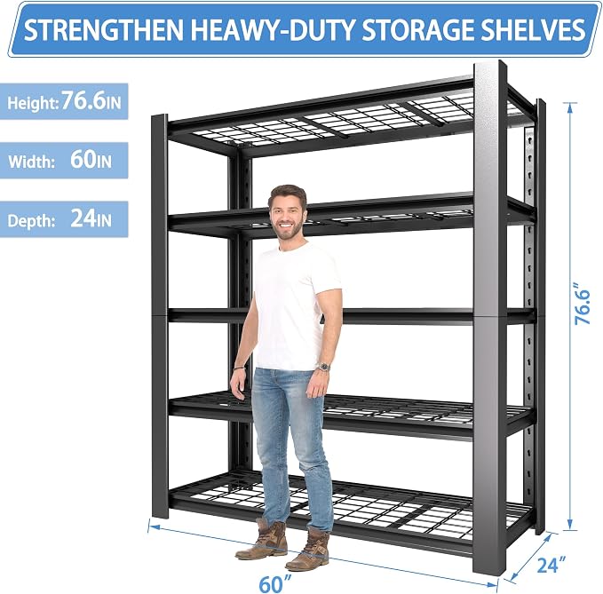 5-Tier Heavy Duty Garage Shelving Unit - Image 3