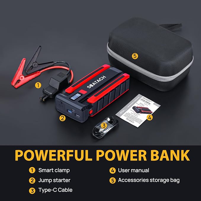 Scatach 002 4000A Car Battery Jump Starter, 12V Jump Starter Battery Pack - Image 7