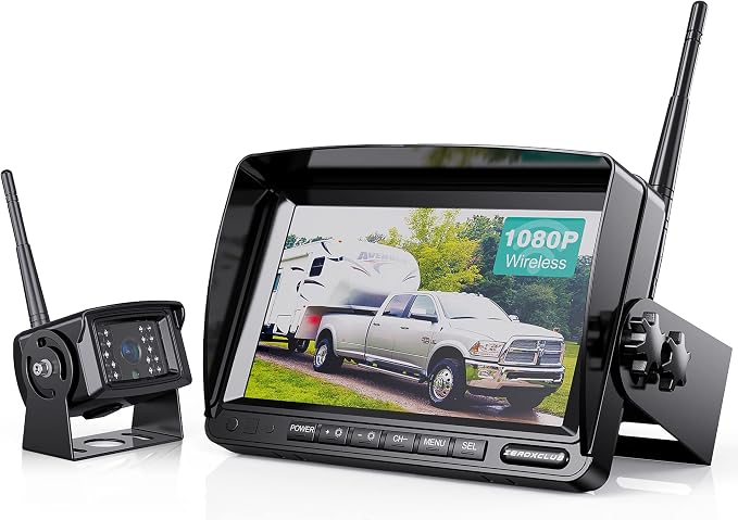 Digital Wireless Backup Camera System Kit, IP69 Waterproof Wireless Rear View by ZEROXCLUB