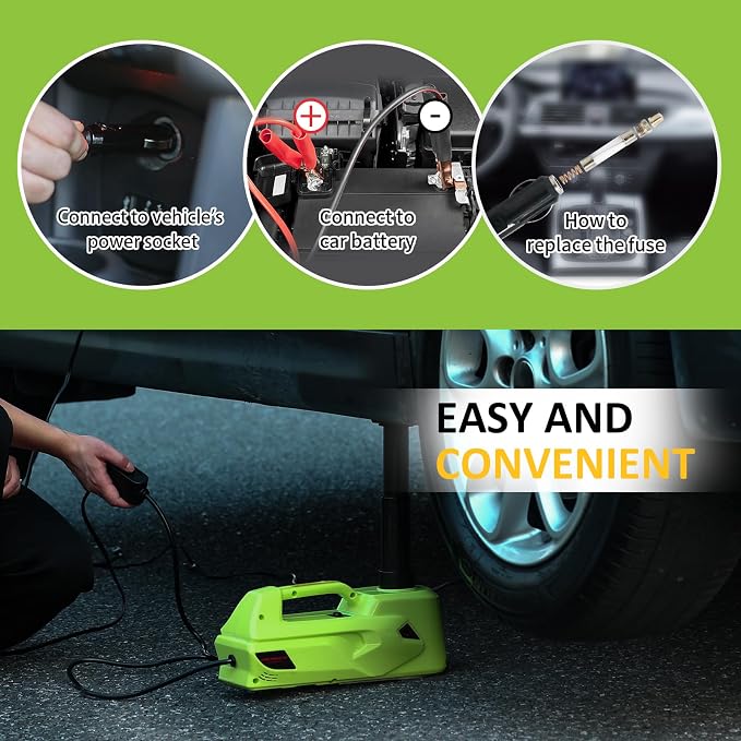 Electric Car Jack 5Ton 12V Hydraulic Car Jack Lift Built-in Safety Hammer - Image 3