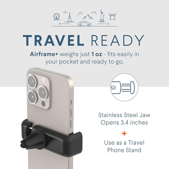 Kenu Airframe+, Air Vent Car Phone Holder Mount, Cell Phone Stand - Image 3