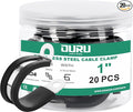 20pcs 1 Inch Stainless Steel Cable Clamps, Rubber Coated by OURU