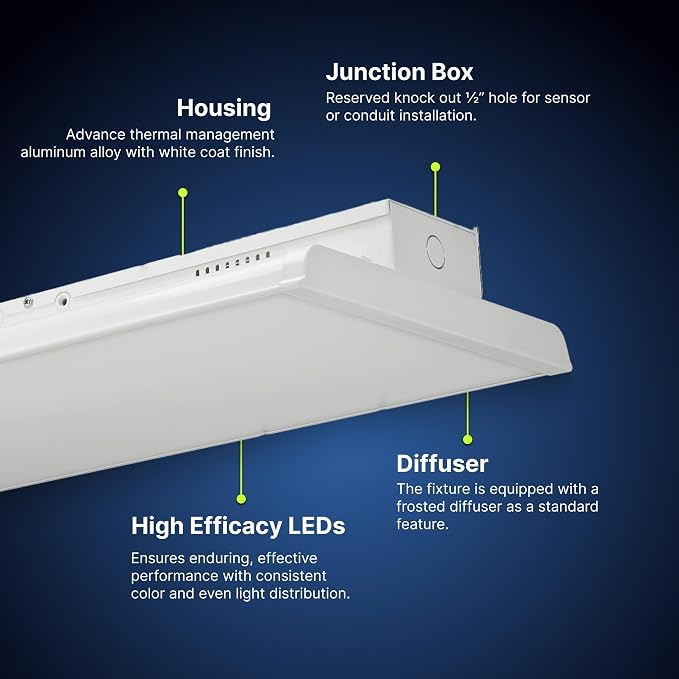 2 FT Linear LED Shop Lights, 170LM Bay Ceiling Shop Light - Image 4