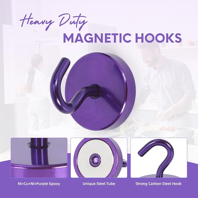 Neosmuk Magnetic Hooks, Cruise Ship Essentials, 120lb+ Heavy Duty Magnetic Hooks - Image 7