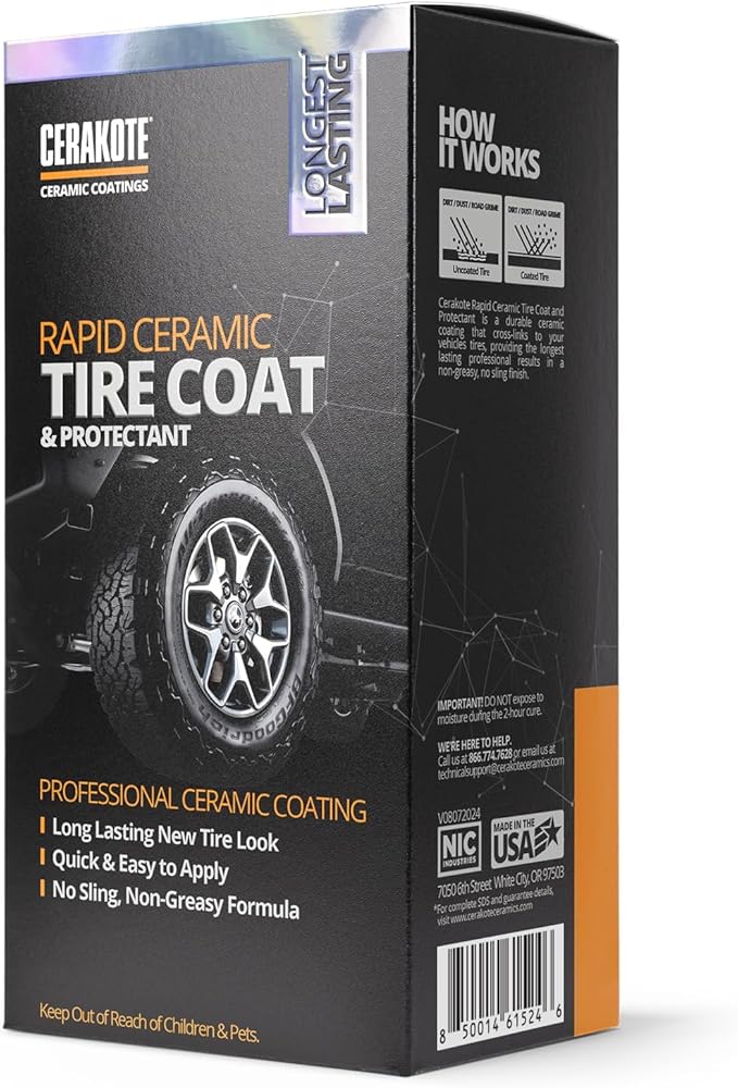 CERAKOTE Rapid Ceramic Tire Coat – Showroom New Tire Shine – Deep Tire Black - Image 6