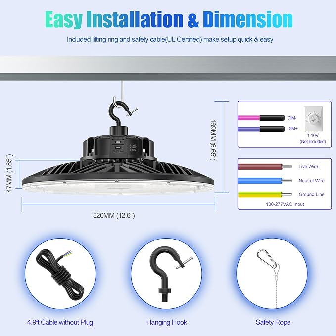 BBESTLED 9Pack UFO LED Low Bay Light 4000K 80W 100W 150W 21, 000Lumen 3000K - Image 5