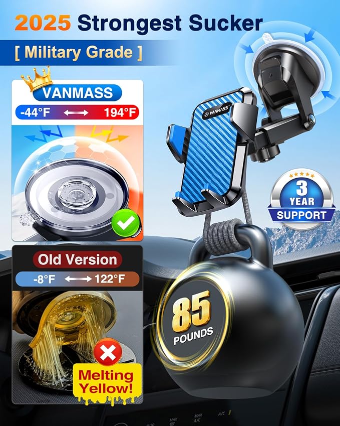 VANMASS Universal Car Phone Mount, 【Patent & Safety Certs】 Upgraded Handsfree - Image 2