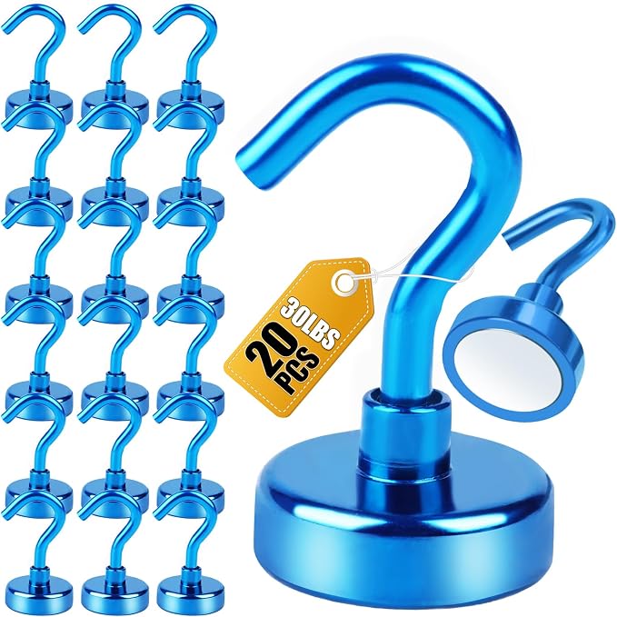 DIYMAG Magnetic Hooks, 30Lbs Strong Heavy Duty Cruise Magnet S-Hooks by DIYMAG