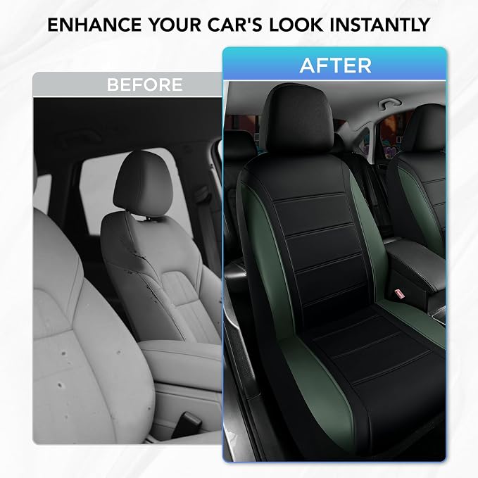 Road Comforts Leather Seat Covers, Breathable Car Seat Covers Full Set - Image 3