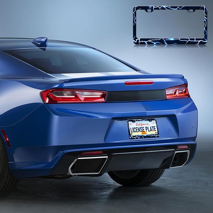Blue Lightning License Plate Frames - Image 6