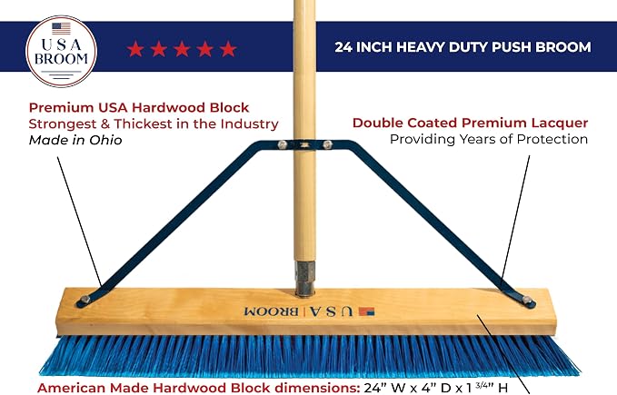 24" Everyday Sweep Indoor/Outdoor Push Broom - Image 4