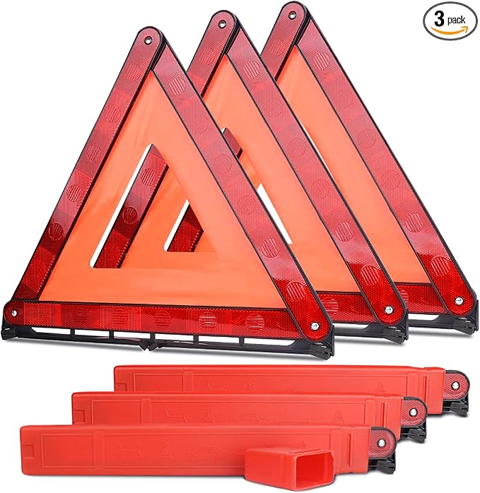aikko Safety Triangle Kit Road Emergency Warning Reflector Roadside Reflective by Aikko