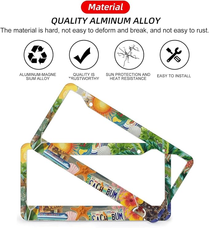Summer Beach License Plate Frames - Image 3