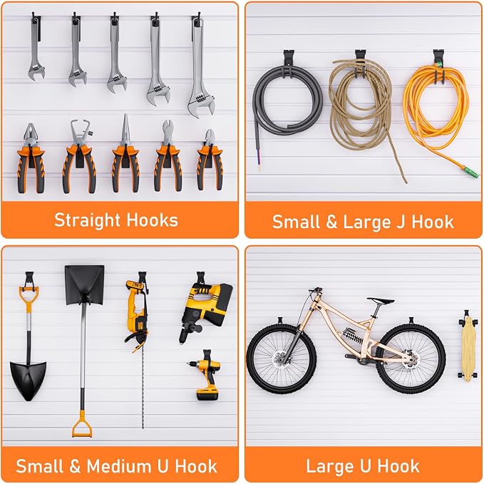 INCLY 24 Pack Heavy Duty Slatwall Hooks, Slat Wall Hanging Hooks and Hangers - Image 6