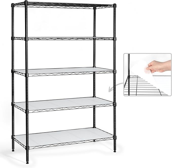 CAPHAUS NSF Adjustable Height Wire Shelving Unit w/Liner, 5-Tier Metal Steel by CAPHAUS