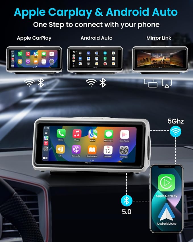 Portable Apple Carplay Screen for Car, Touch Screen - Image 2