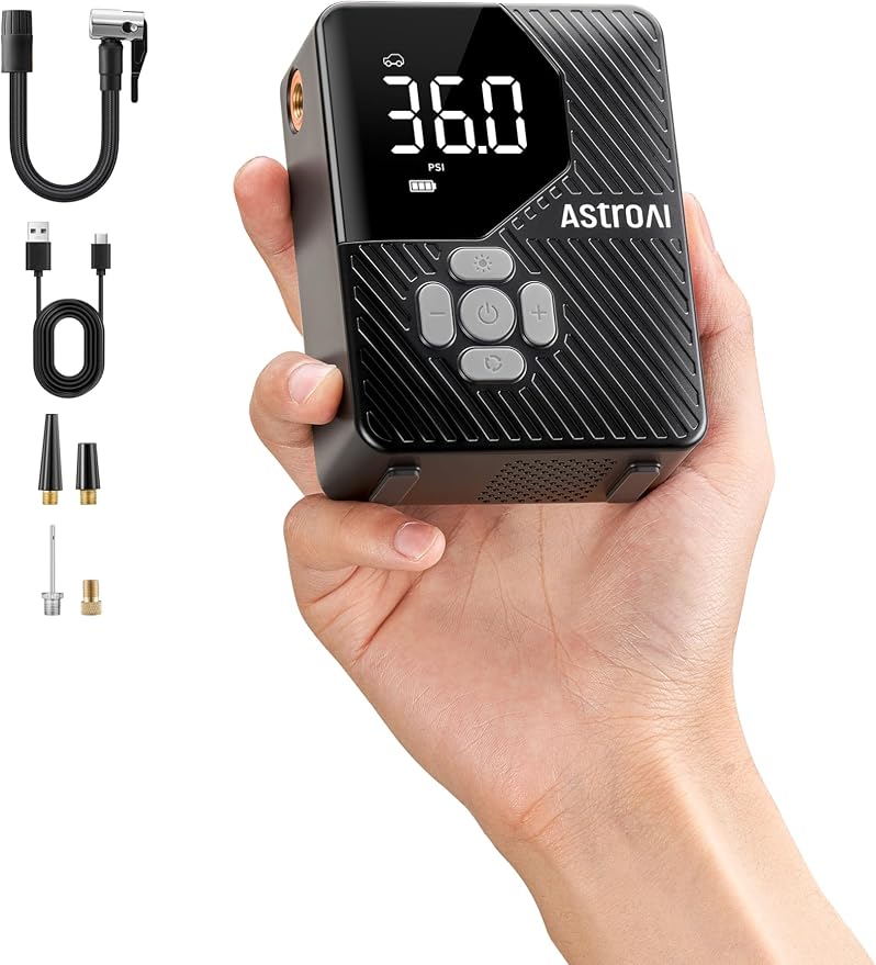 AstroAI L7 Mini Tire Inflator Portable Air Compressor, 150 PSI Cordless Car by AstroAI
