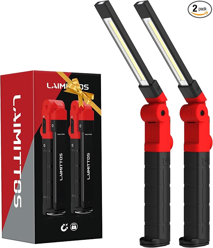Rechargeable Work Light 2200mAh Magnetic LED Work Light Flashlight Mechanic by LAIMITTOS